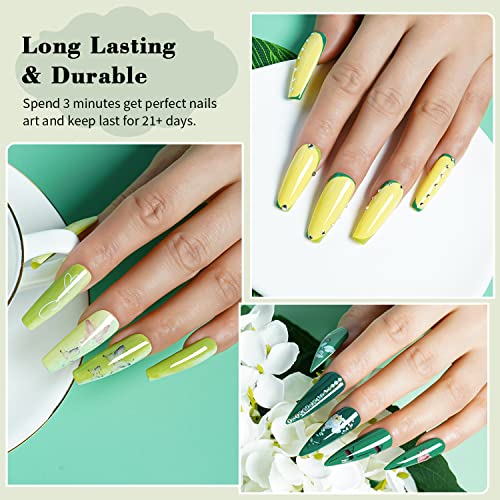 LanFo Green Gel Nail Polish Set, 6 Colors Gel Nail Polish Green Collection Gel Nail Polish for Spring Summer DIY Nail Art Manicure at Home - Image 4