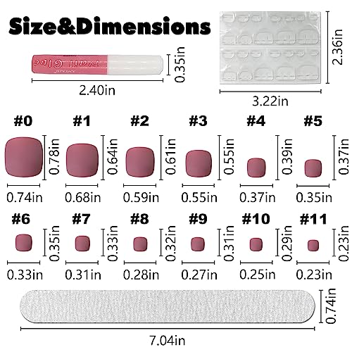 24-Piece Short Maroon Acrylic Nail Design Kit for Stylish and Elegant Nail Art - Image 2