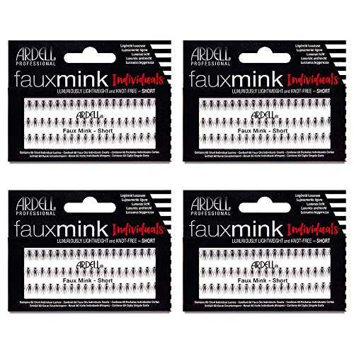 Ardell Short Black Faux Mink Individual Lashes 4 Pack for Natural Look