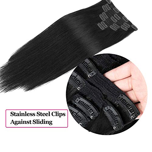18 Inch Red Clip-In Human Hair Extensions for Natural Volume and Length - Image 4