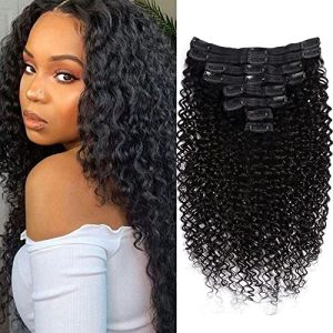 18 Inch Curly Crochet Human Hair Extensions Natural Look For All Hair Types