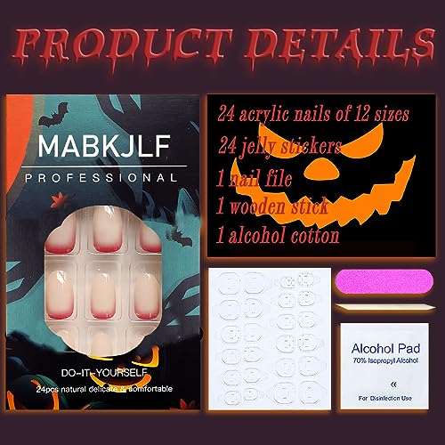 Spooky Halloween Acrylic Nail Art Design Set for Creative Enthusiasts, 12 Pieces - Image 2