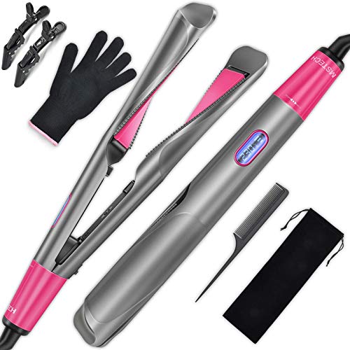 Ceramic Ionic Hair Straightener Brush with Fast Heat-Up and Ergonomic Handle for Effortless Styling