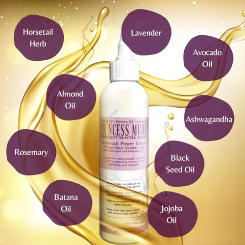Horsetail Hair Growth Oil - Rosemary & Batana Oil - Strengthens, Nourishes, Enhances Hair Shine and Softness - 5 oz - Image 4