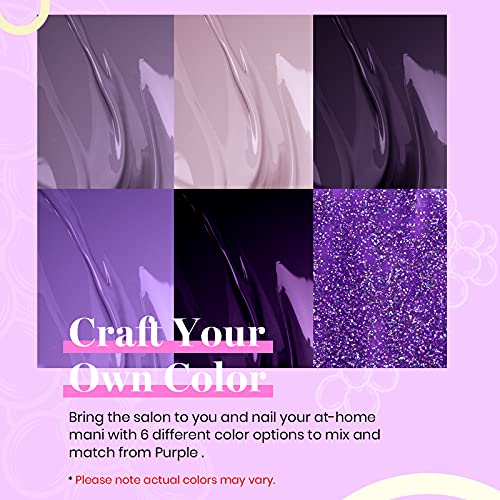 Beetles Gel Nail Polish Kit, 6 Colors Gel Polish Set Purple Glitter Spring Pastel Pink Nail Polish & Beetles 5D Nail Art Stickers Decals Gel Top Coat, Easter Embossed Flower Gel Nail Art Design - Image 5