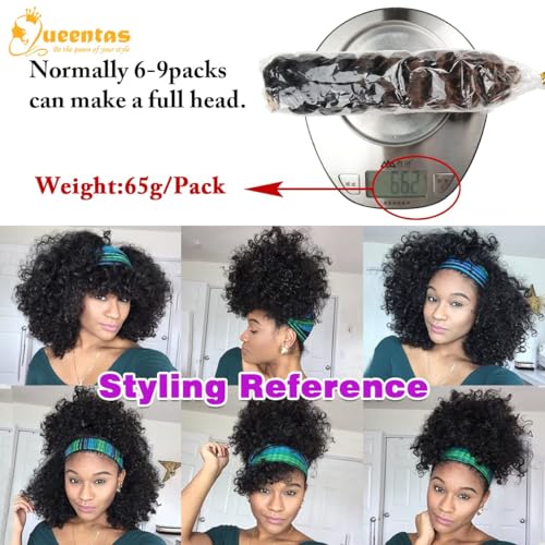 QUEENTAS 6Packs Jamaican Bounce Crochet Hair for Women Bounce Curl Wand Curl Crochet Braiding Braids Hair Curly Crochet Hair 72 Roots (8inch,#1B/30) - Image 7