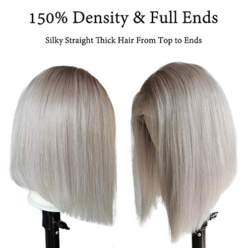Gray Human Hair Lace Front Wig - Image 3