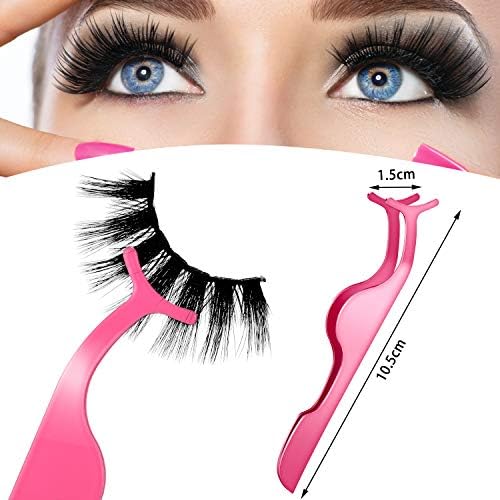 Pink 24-Piece Stainless Steel Eyelash Applicator Set for Effortless Makeup Application - Image 2