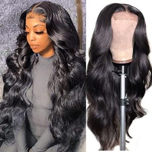 32 Inch Body Wave 150% Density Glueless Lace Front Human Hair Wigs for Black Women