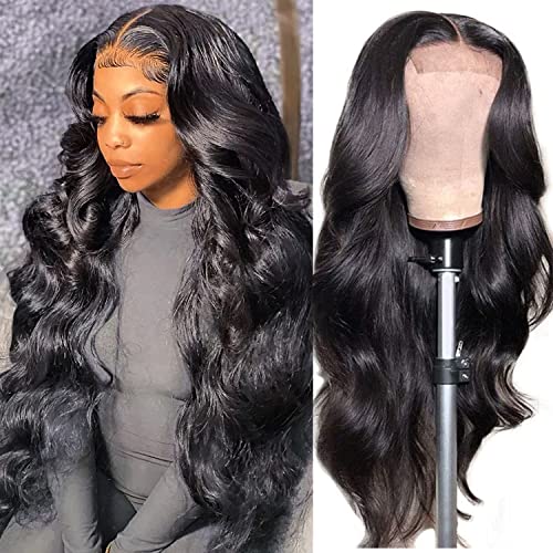 32 Inch Body Wave 150% Density Glueless Lace Front Human Hair Wigs for Black Women