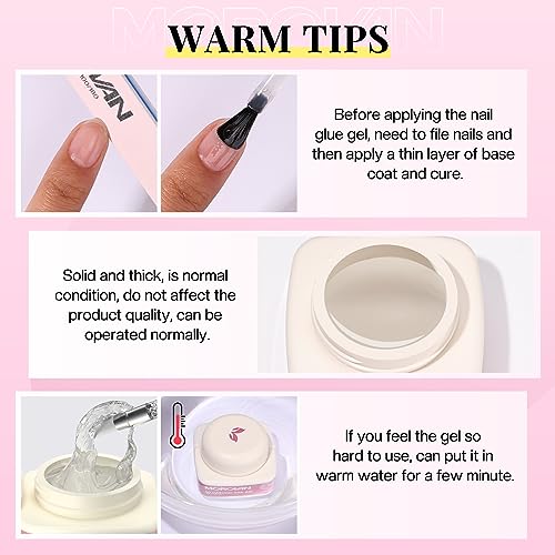Morovan Solid Builder Gel for Nails: Clear Solid Nail Gel Multifunctional Solid Building Gel Long Lasting Hard Gel for Nail Strengthen Gel DIY at Home - Image 7