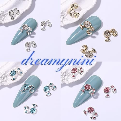 Kawaii Nail Charms 25Pcs Girl & Kitty Nail Charms for Acrylic Nails Y2K 3D Nail Rhinestones Gems Silver Diamond Nail Jewelry DIY Nail Art Decoration Supplies for Girls and Women - Image 4