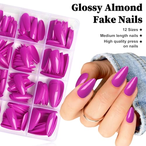 Lavender acrylic nails, short length - Image 3