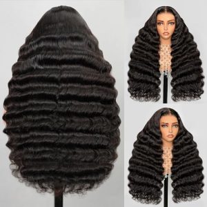 Arabella 5x6 Ready to Go Glueless Wigs Human Hair 210% Density Lace Front Wigs Human Hair 100% Loose Deep Wave Wigs Pre Cut Lace 12a Real Pre Bleached New Body Wave Wig (26inch, 5X6 Loose Curly Wig)