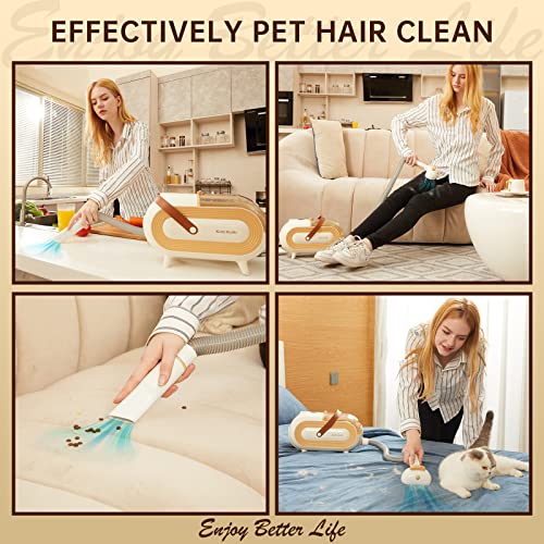 Pet Grooming Vacuum kit Dog Hair Vacuum & Dogs Brush for Shedding with 5 Pet Grooming Tools for Dogs Cats and Other Animals(Yellow) - Image 6