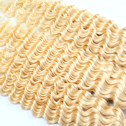 30 Inch 613 Blonde Deep Wave Human Hair Bundle Unprocessed Virgin Brazilian Weave - Image 5