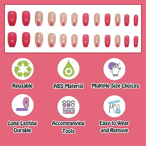 Glittery Gold Acrylic Nail Art Design Kit for Stunning, Easy DIY Manicures - Image 3