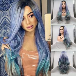 Lavender Human Hair Lace Front Wig