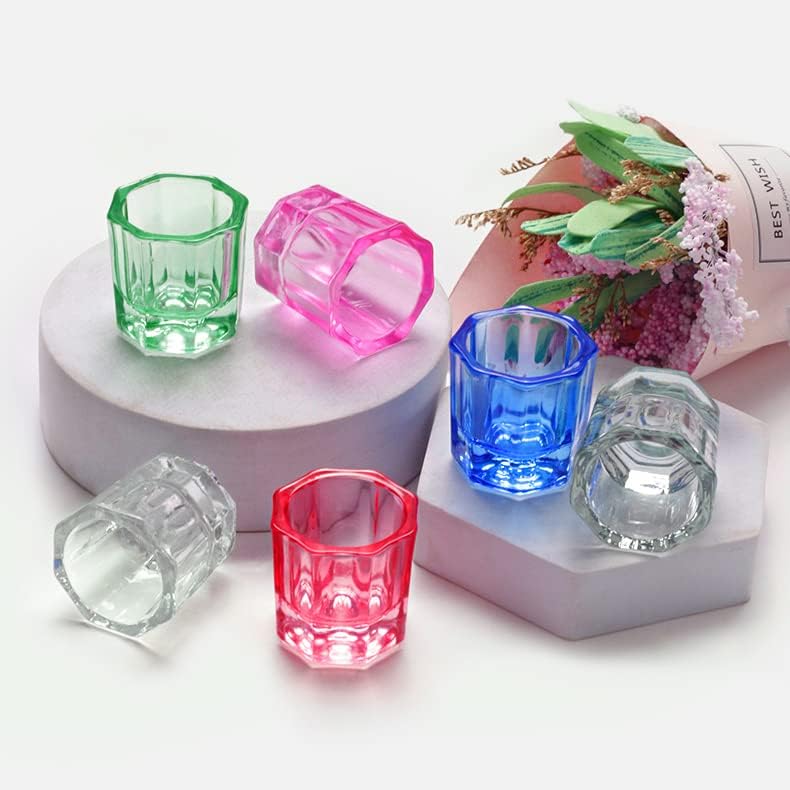 4 PCS Nail Art Acrylic Liquid Powder Dappen Dish Glass Liquid Holder Glass Bowl Crystal Cup Nail Supplies - Image 5