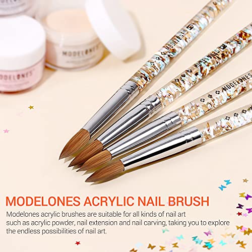 MODELONES Size 8 Kolinsky Sable Acrylic Nail Brush for Professional Manicures - Image 3