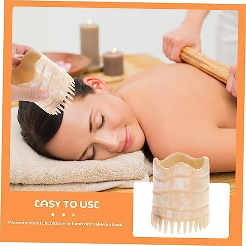 Massage Comb Scalp Massager Hair Comb Cleaning Brush Scrubber Brush Horn Comb Massage Hair Comb Mustache Comb Hair Growth Massager Shun Horn Consumption Man Horns - Image 9