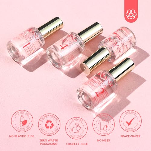 Pink White Powder Acrylic Nails - Image 4