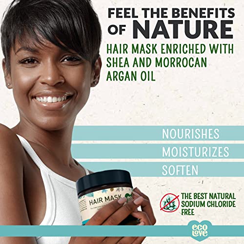 ecoLove Deep Conditioning Hair Mask, Natural Macadamia Hair Mask,Shea Moisture Hair Mask,Argan Oil Hair Mask, No SLS or Parabens – with Natural Moroccan Oil Extract -Vegan and Cruelty-Free. 11.8 oz - Image 4