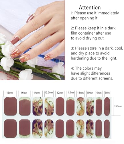 Hernine Easy-Apply Gel Nail Stickers 20 Count Stylish Designs - Image 2