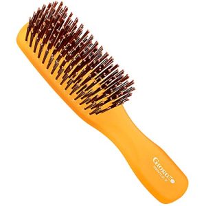 Giorgio GION2O Neon Orange 6.25 inch Gentle Touch Detangler Hair Brush for Men and Women. Soft Bristles for Sensitive Scalp. Wet and Dry for all Hair Types. Scalp Massager Brush Stimulate Hair Growth