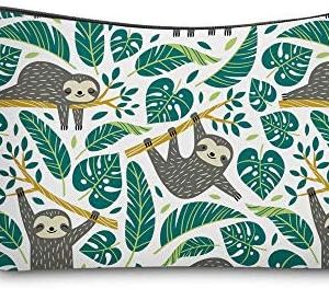 LOOMILOO Women's Sloth Cosmetic Bag Waterproof, Spacious Travel Toiletry Organizer Pouch