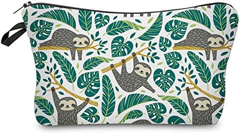 LOOMILOO Women's Sloth Cosmetic Bag Waterproof, Spacious Travel Toiletry Organizer Pouch