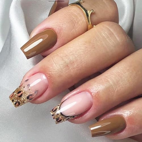 Coffin Style Stick-On Nail Set Easy Application Chic Design 24 Count
