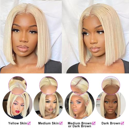 Platinum Blonde Lace Front Human Hair Wig for Women, 13x4 Lace, Natural Feel - Image 2