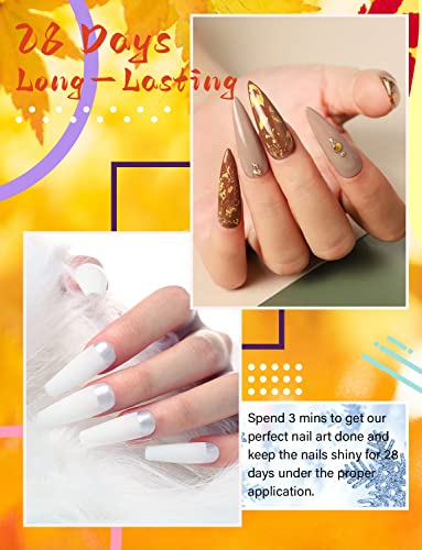 32 Colors Gel Nail Polish Kit with UV Light 120W Nail Dryer, White Nude Purple Gel Nail Polish Set, UV LED Nail Lamp, No Wipe Base Top Coat, Nail Art Decorations, Manicure Tools Starter Kit - Image 6