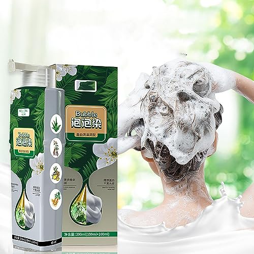Pure Plant Extract For Grey Hair Color Bubble Dye - Plant Bubble Hair Dye Shampoo, Lazy Bubble Hair Dye, Instant Natural Hair Dye Shampoo, Hair Dye Shampoo for Women Men (300ML dark brown) - Image 2