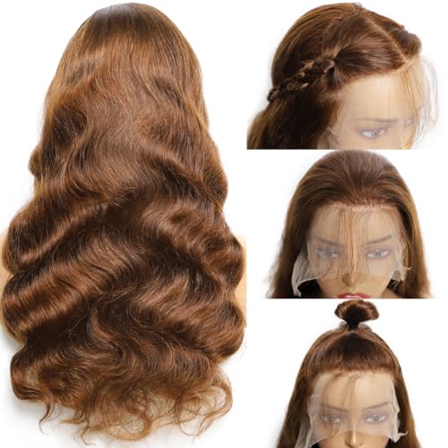 Brown human hair wig in chocolate shade. - Image 3