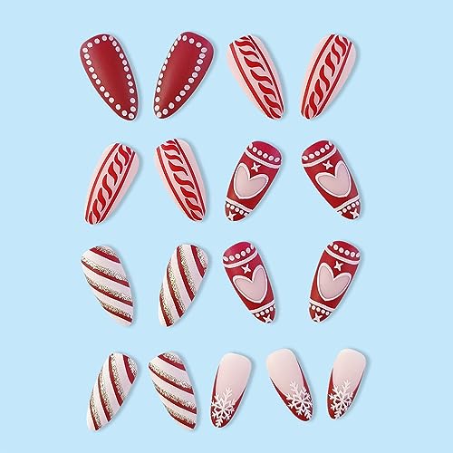 Christmas Acrylic Nails Almond - Image 3