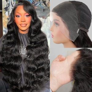 Body Wave Lace Front Wigs Human Hair 13x4 HD Lace Front Wigs Human Hair 180% Density Brazilian Virgin Hair Pre Bleached Pre Plucked Body Wave Human Hair Wig Real Hair Wigs 28 Inch