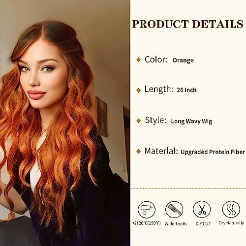 Orange Human Hair Wig - Image 2