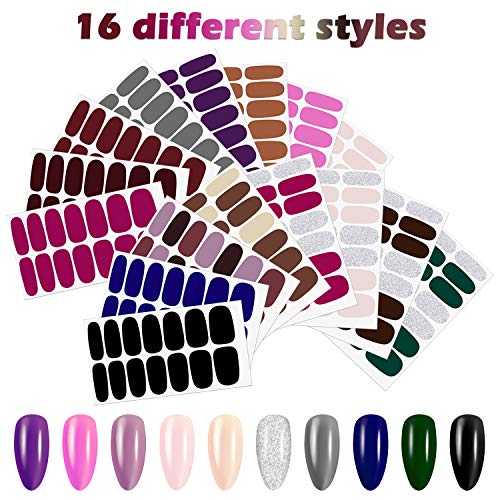 224 Pcs Nail Polish Stickers Wraps with Nail File for Women and Girls - Image 3