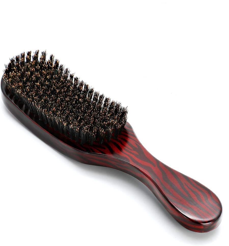 Durable Boar Bristle Hair Brush for All Hair Types with Ergonomic Handle 10-inch