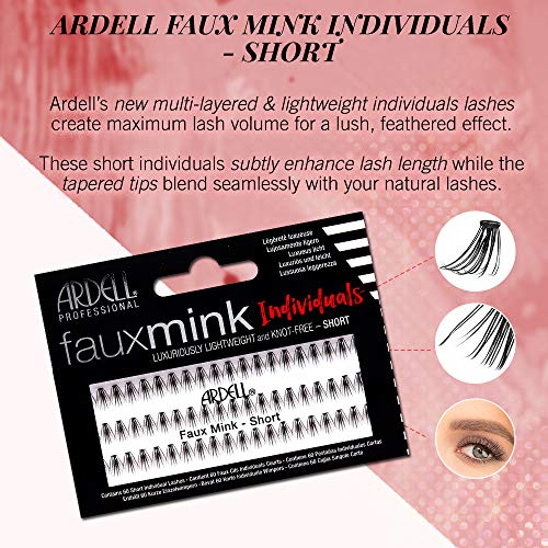 Ardell Short Black Faux Mink Individual Lashes 4 Pack for Natural Look - Image 4
