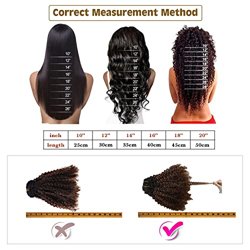Caliee Afro Kinky Curly Clip in Hair Extension Human Hair Double Weft Brazilian Unprocessed Remy Natural Black Hair, 12 Inch, 120Gram - Image 5
