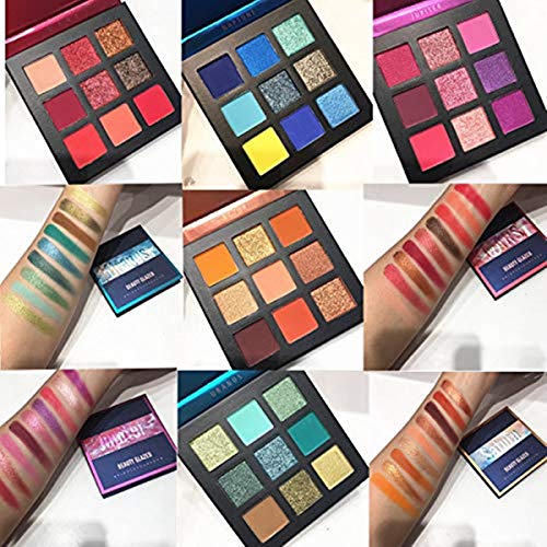 9-Color Waterproof Eyeshadow Palette - Matte Shimmer Glitter Finishes Long-Lasting Wear - Image 7