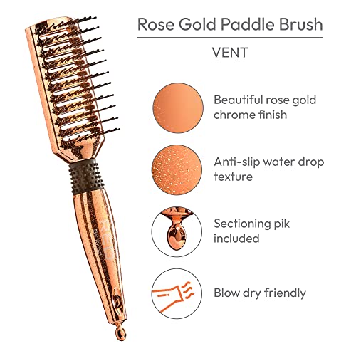 Durable Cold Steel Hairbrush, Long-Lasting Styling, Easy Use, Black Finish - Image 3
