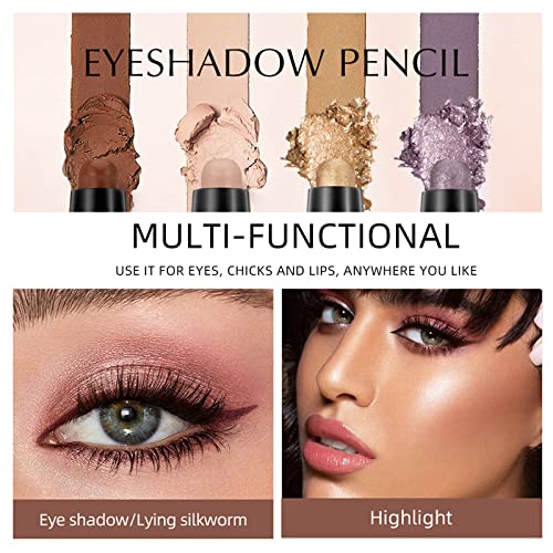 Matte Eyeshadow Stick,Cream to Powder Waterproof Eye Shadow Eyeliner Pencil Crayon,Long Lasting buildable Neutral Eye Makeup (Matte,02# Smoky Black) - Image 9