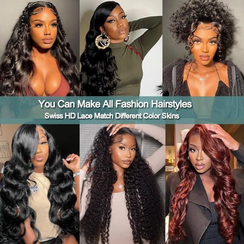Body Wave Lace Front Wigs Human Hair 13x4 HD Lace Front Wigs Human Hair 180% Density Brazilian Virgin Hair Pre Bleached Pre Plucked Body Wave Human Hair Wig Real Hair Wigs 28 Inch - Image 6