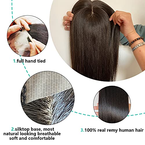 14-Inch Natural Human Hair Topper for Enhanced Volume and Flawless Coverage - Image 3