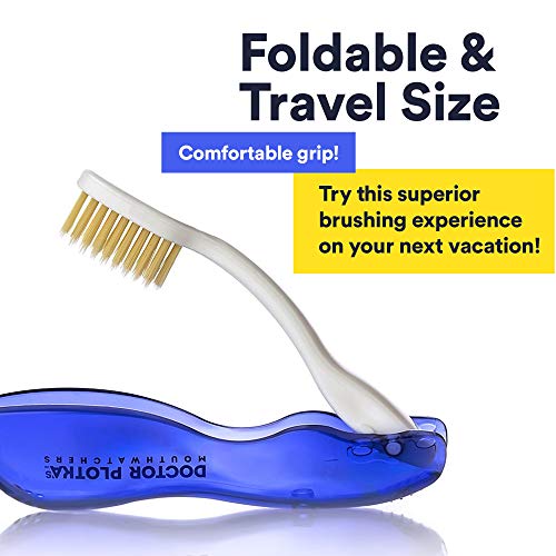 MOUTHWATCHERS Dr Plotkas Extra Soft Flossing Toothbrush, Folding Travel Toothbrush for Adults, Ultra Clean Toothbrush, Good for Sensitive Teeth and Gums, 2 Pack - Image 3