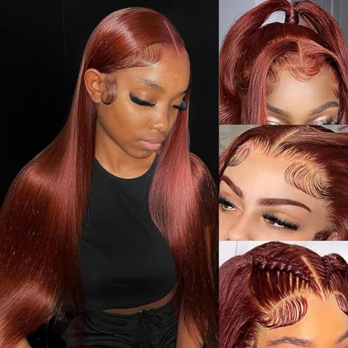 Burgundy 100% Human Hair Wig for Women, Natural Look, Comfortable Fit